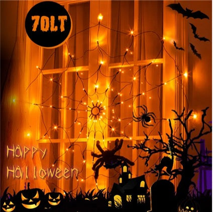 Orange LED Spider Web