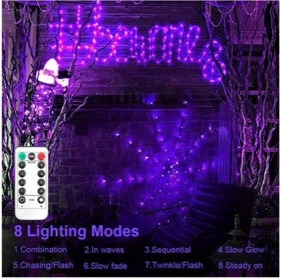 Purple LED Spider Web