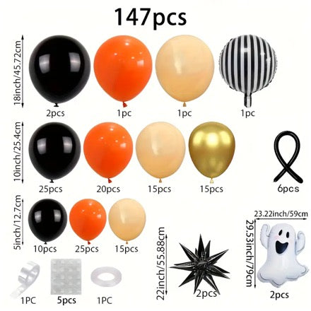 147pcs Halloween Balloon Garland Arch Kit