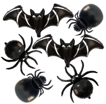 6pcs Large Halloween Spider & Bat Balloon Set