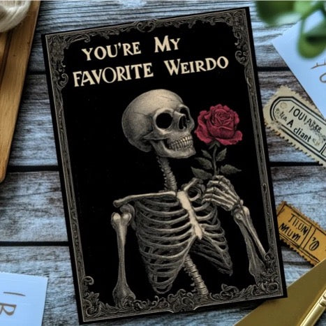 Gothic Design Skeleton Themed Birthday Card
