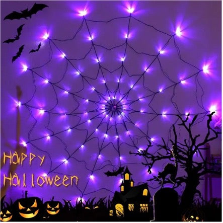 Purple LED Spider Web