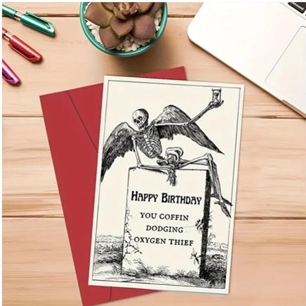 Skeleton Halloween Birthday Card