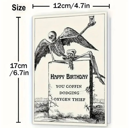 Skeleton Halloween Birthday Card
